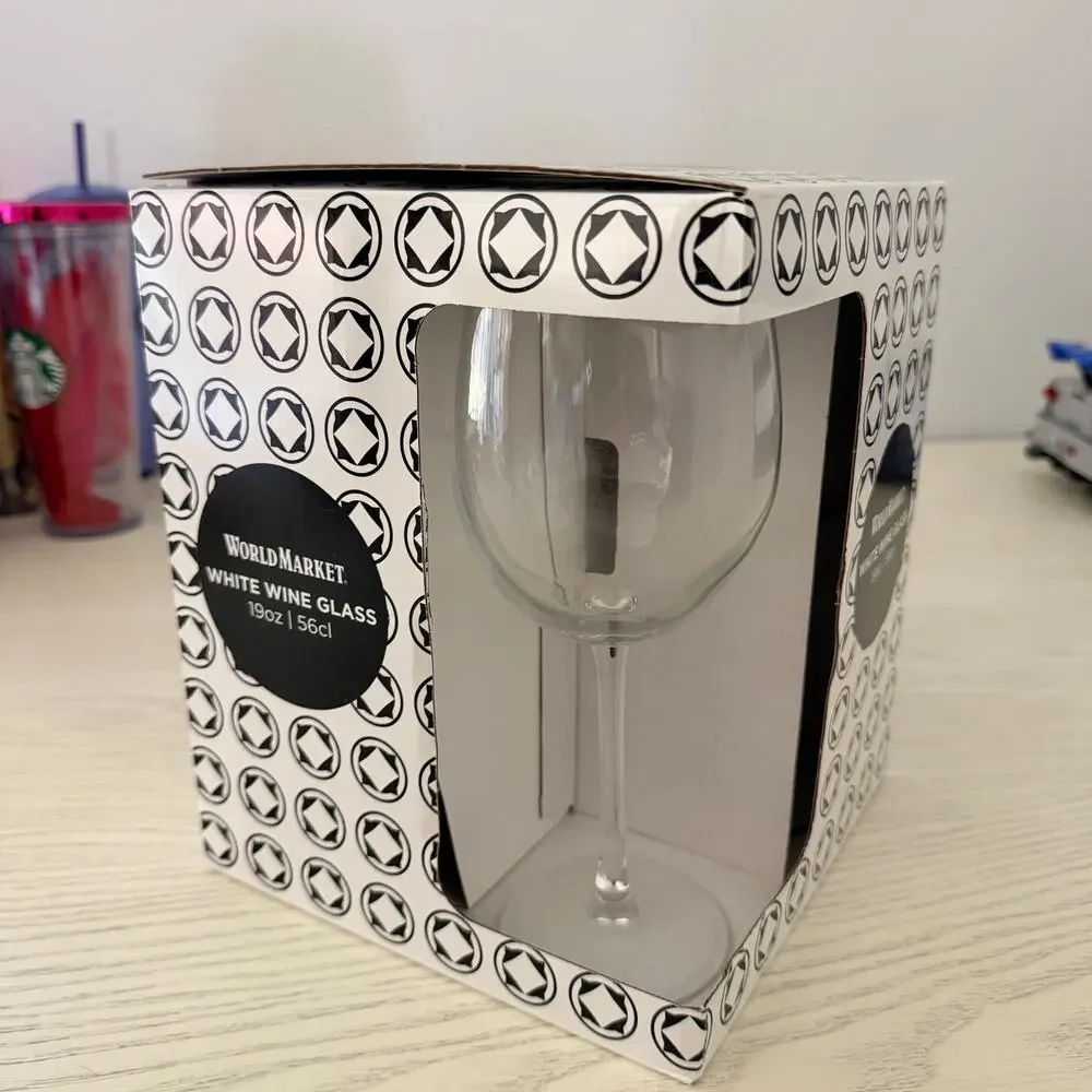 World Market White Wine Glasses Set of 4 NEW 19 Ounce